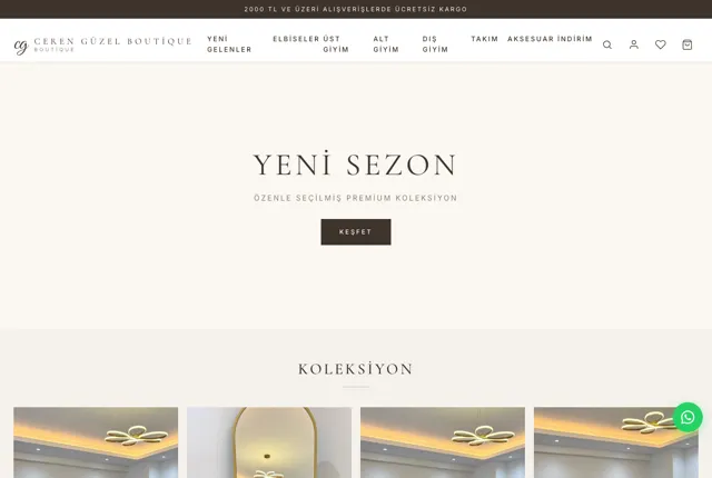 Ceren Güzel Boutique e-ticaret sitesi