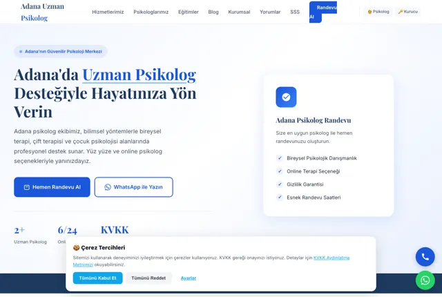 Adana Uzman Psikolog web platformu